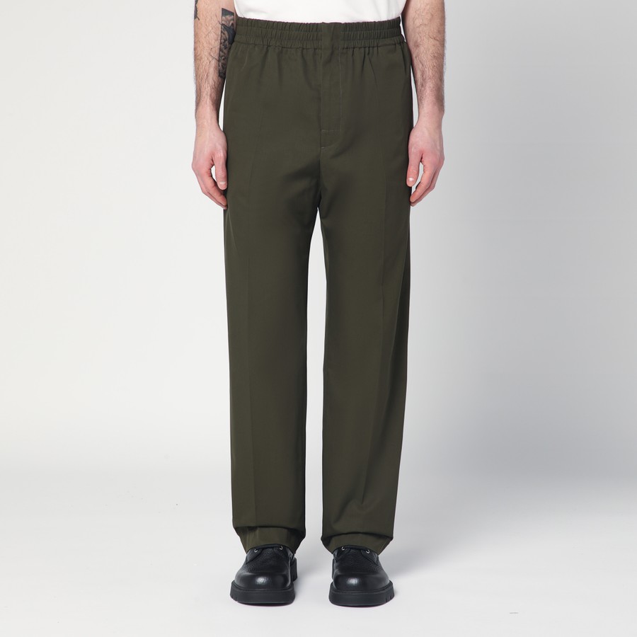 Pantalone Verde Scuro Uomo Pantaloni Verde Scuro Verdone Slim Fit - Main Image