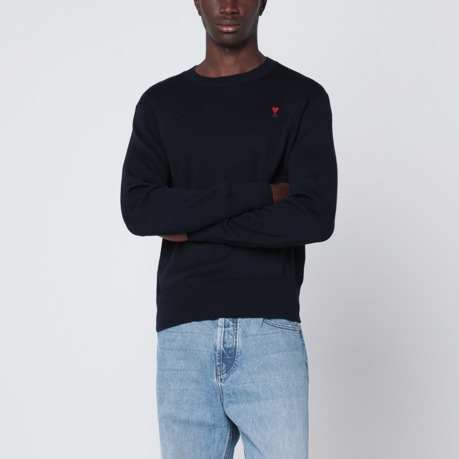 AMI Paris AMI DE COEUR セーター　ネイビー AMI Paris Navy Ami de Cœur Sweater AMI