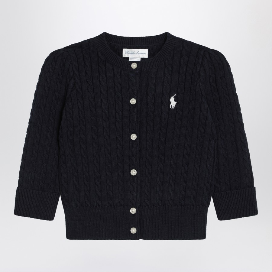 Polo Ralph Lauren Navy blue cable knit cotton cardigan TheDoubleF