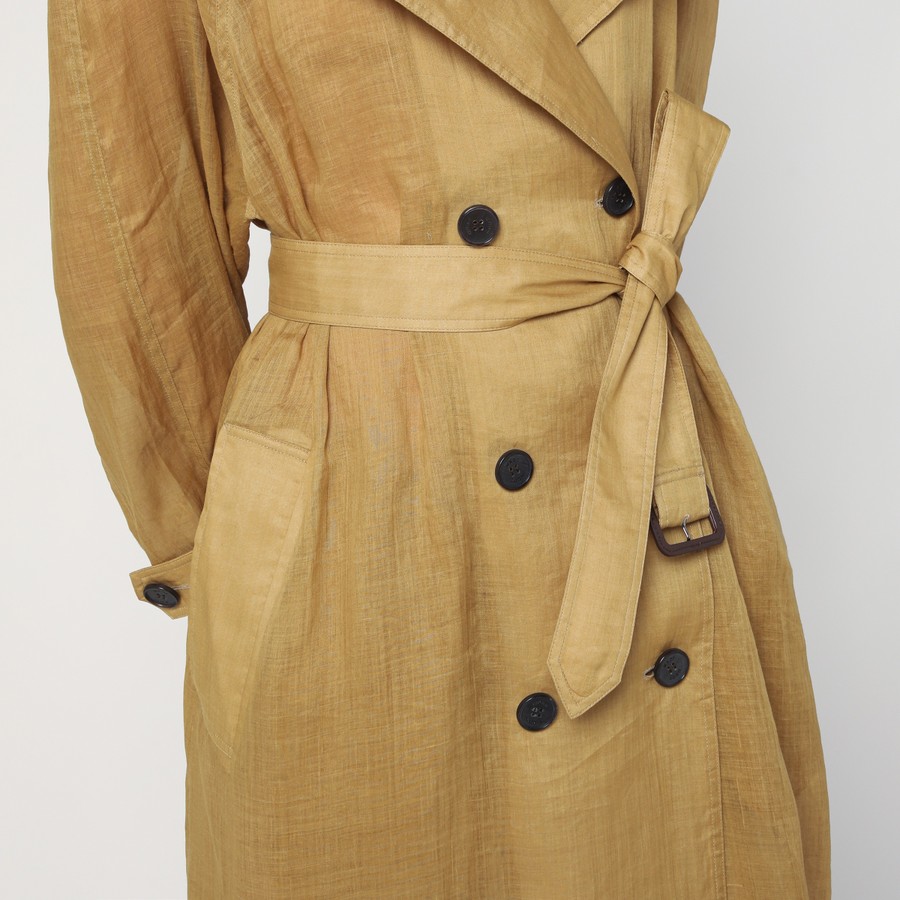 ジャケット MKDT STUDIO Double-breasted Cici trench coat in ramie MKDT Studio Double-breasted Cici trench coat in ramie