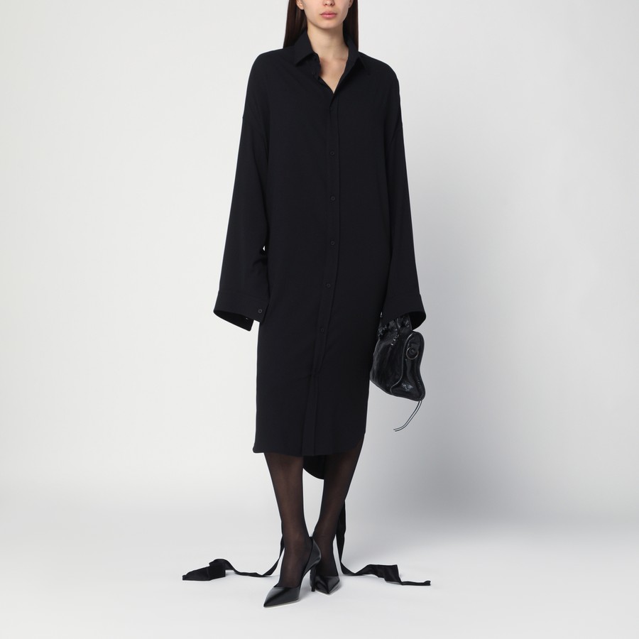 アウターその他 BALENCIAGA Black Elasticated Shirt Dress Balenciaga Suspended Shirt Dress | Black | FARFETCH