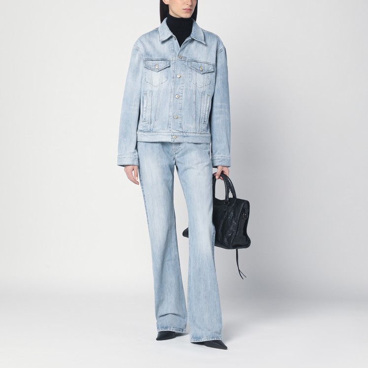 Jeansjacke Kombinieren Hellblaue Jeans Jacke Balenciaga Hellblaue
