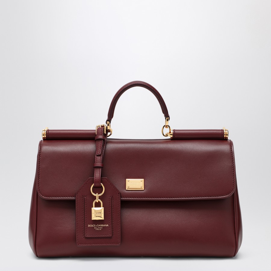 【関税＆送料込み】Dolce & Gabbana 'My Sicily' Burgundy 'Pl Dolce & Gabbana My Sicily Plongé Handbag | Sendegaro US