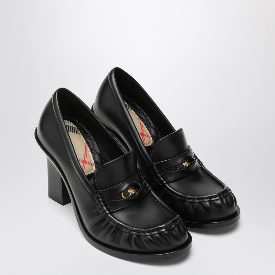 Burberry Cadet black leather loafers with heel | TheDoubleF