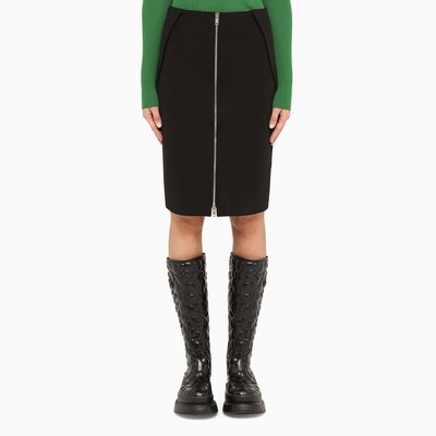 black and white pencil skirt with zipper