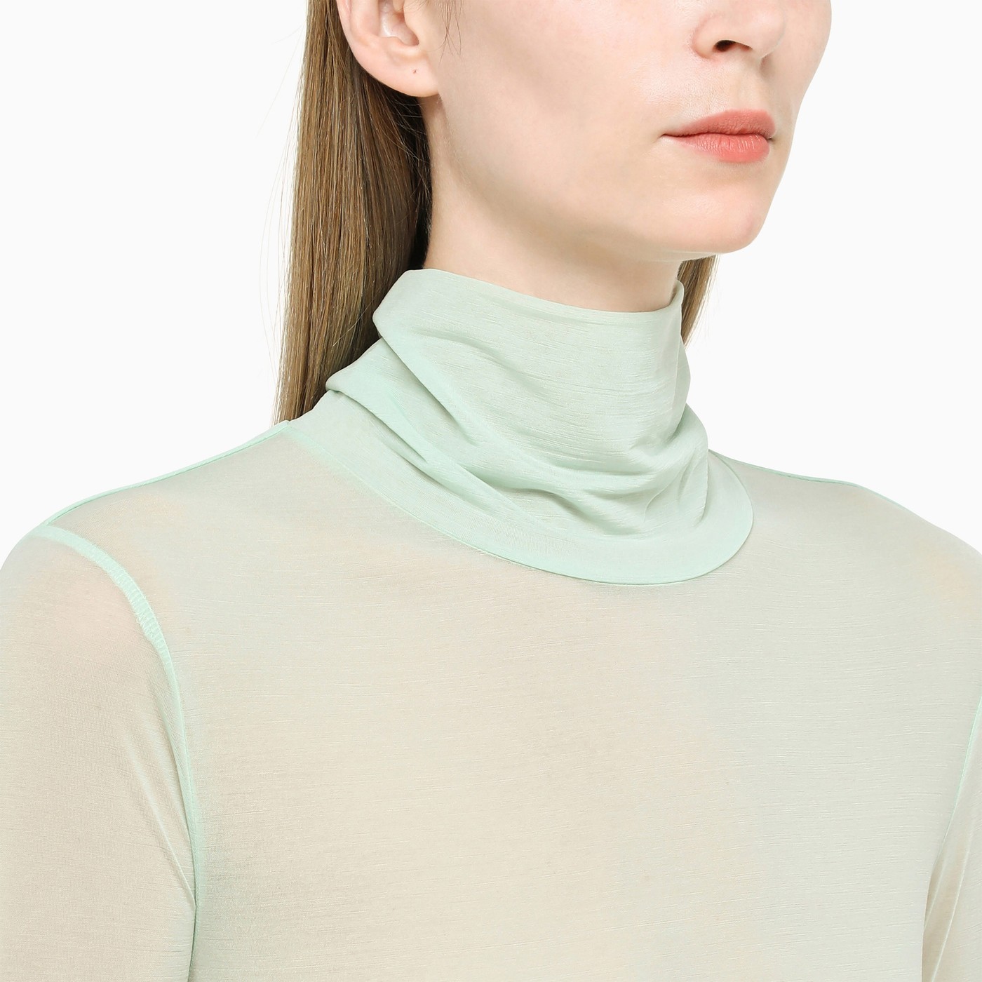 Dries Van Noten Mint-coloured turtleneck top | TheDoubleF