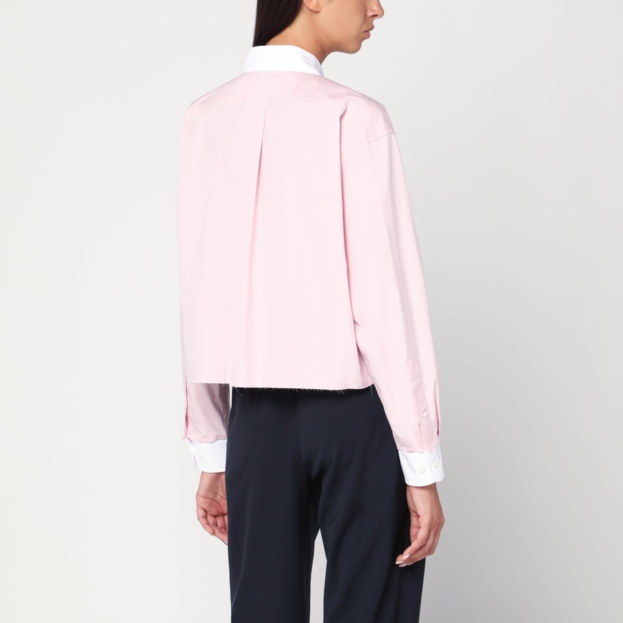 Tシャツ・カットソー MiuMiu FW25 Pink poplin shirt (MK1971SOOO10RG F0028) Pink Poplin Shirt | Miu Miu