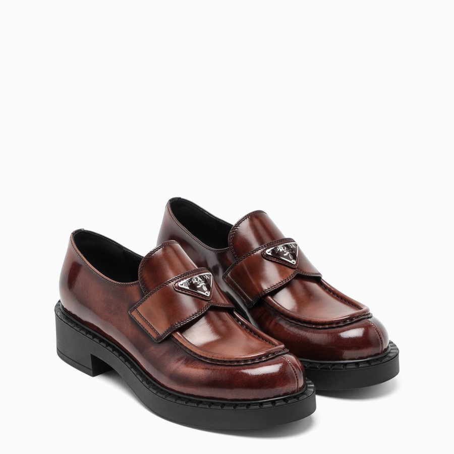 brushed leather loafers