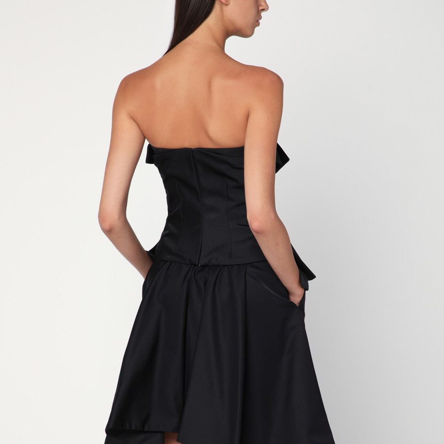 Tシャツ・カットソー ALEXANDER MCQUEEN BLACK CORSET TOP IN SILK BLEND Alexander McQueen Black corset top in silk blend | TheDoubleF