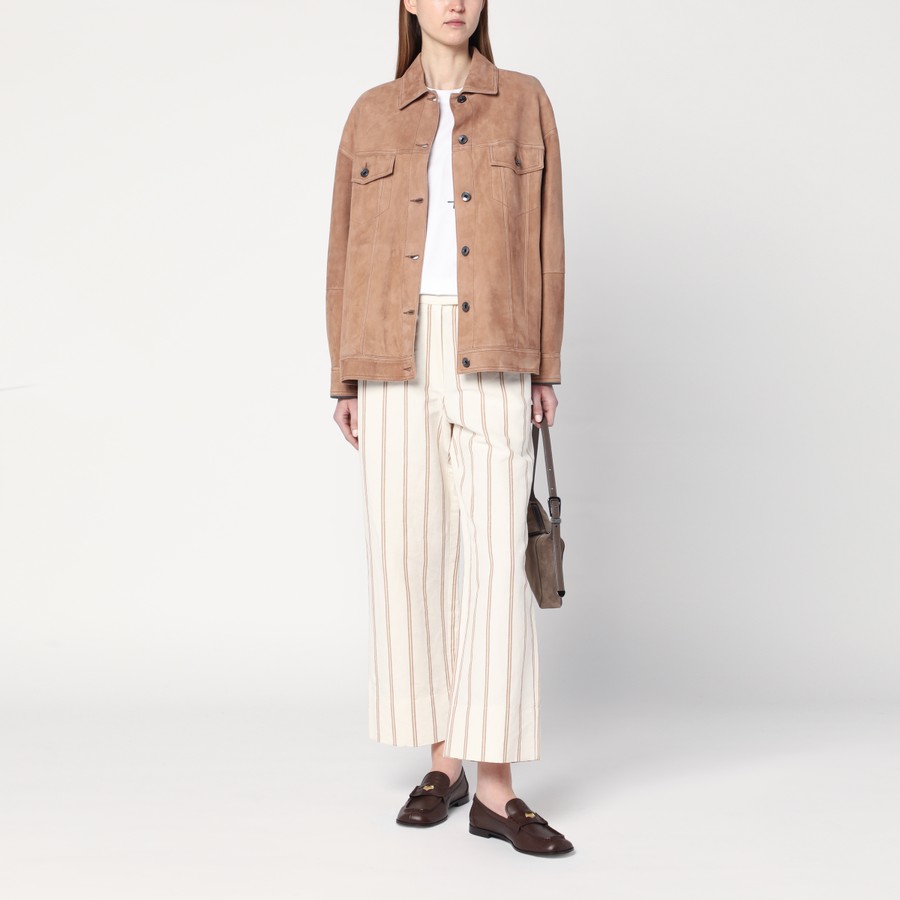 ジャケット BRUNELLO CUCINELLI Women Jackets MPCAI7326 C2867 BROWN Leather outerwear for Woman in Brown | Brunello Cucinelli