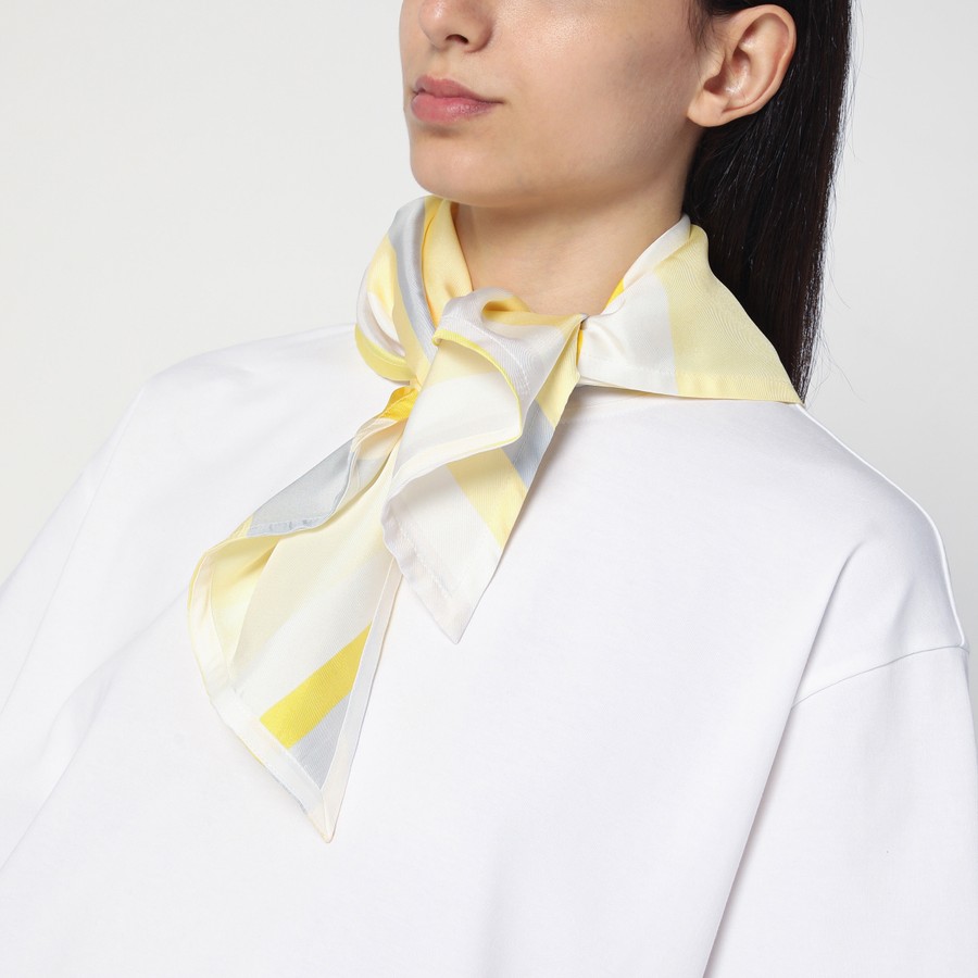 Bottega Veneta White T-shirt with Silk Scarf | TheDoubleF