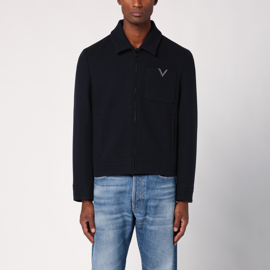 【関税＆送料込み】Valentino Garavani Navy Zipped Jacket 関税＆送料込み】Valentino Garavani Navy Zipped Jacket