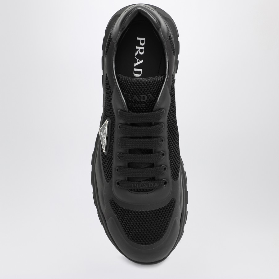 Prada Sneakers Prax 2.0 in black fabric and mesh | TheDoubleF