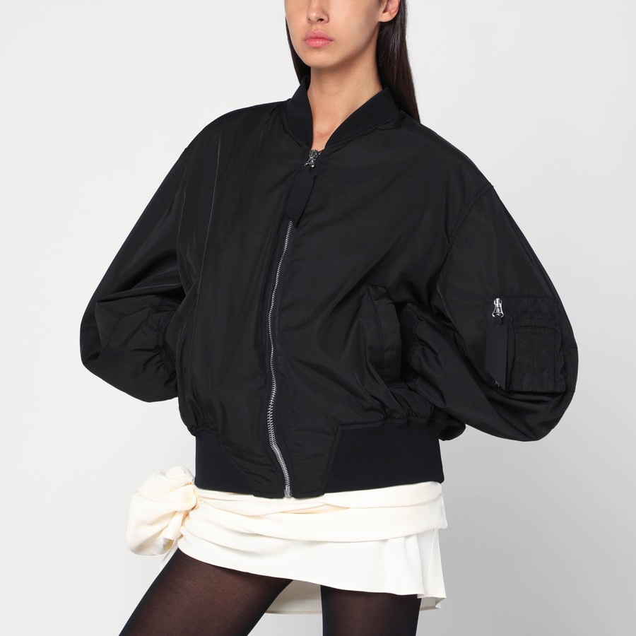 アウターその他 ATTICO 250WCB00070PLL001 Outerwear Anja bomber jacket The Attico Black Anja zip bomber | TheDoubleF