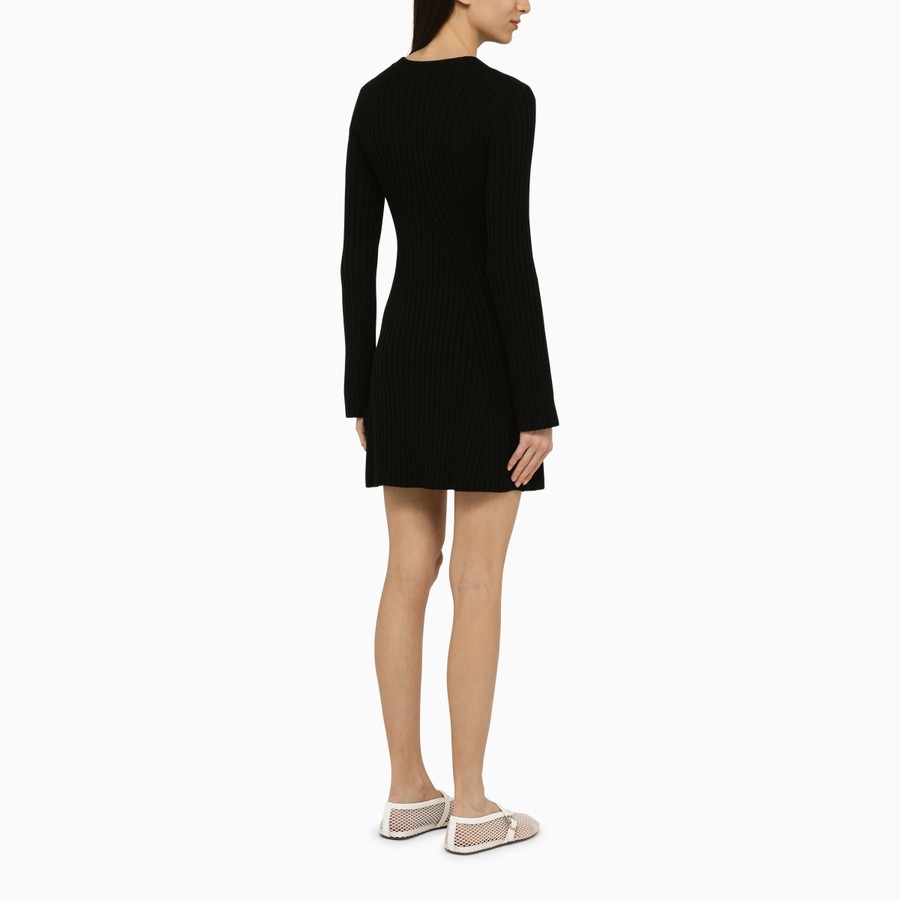 Loulou Studio Black ribbed silk blend mini dress | TheDoubleF