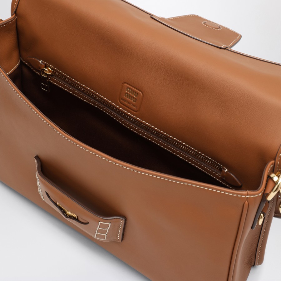 Miu Miu Cognac leather penny purse | TheDoubleF