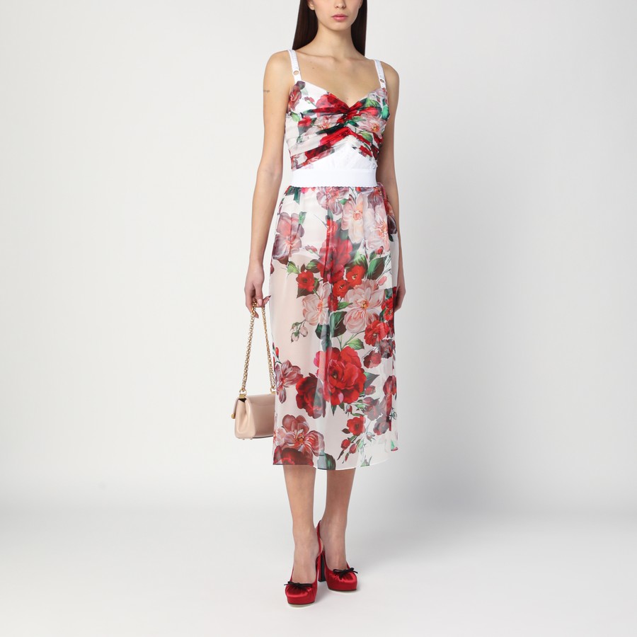 スカート Dolce&Gabbana Chiffon Silk Skirt With Rose Print Dolce&Gabbana Chiffon silk skirt with Rose print | TheDoubleF