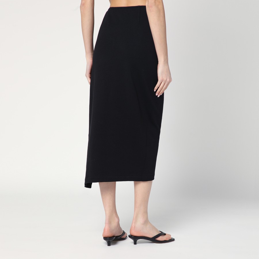 【送料&関税込】Dries Van Noten Sonata Midi Skirt Dries Van Noten Black skirt with draping | TheDoubleF