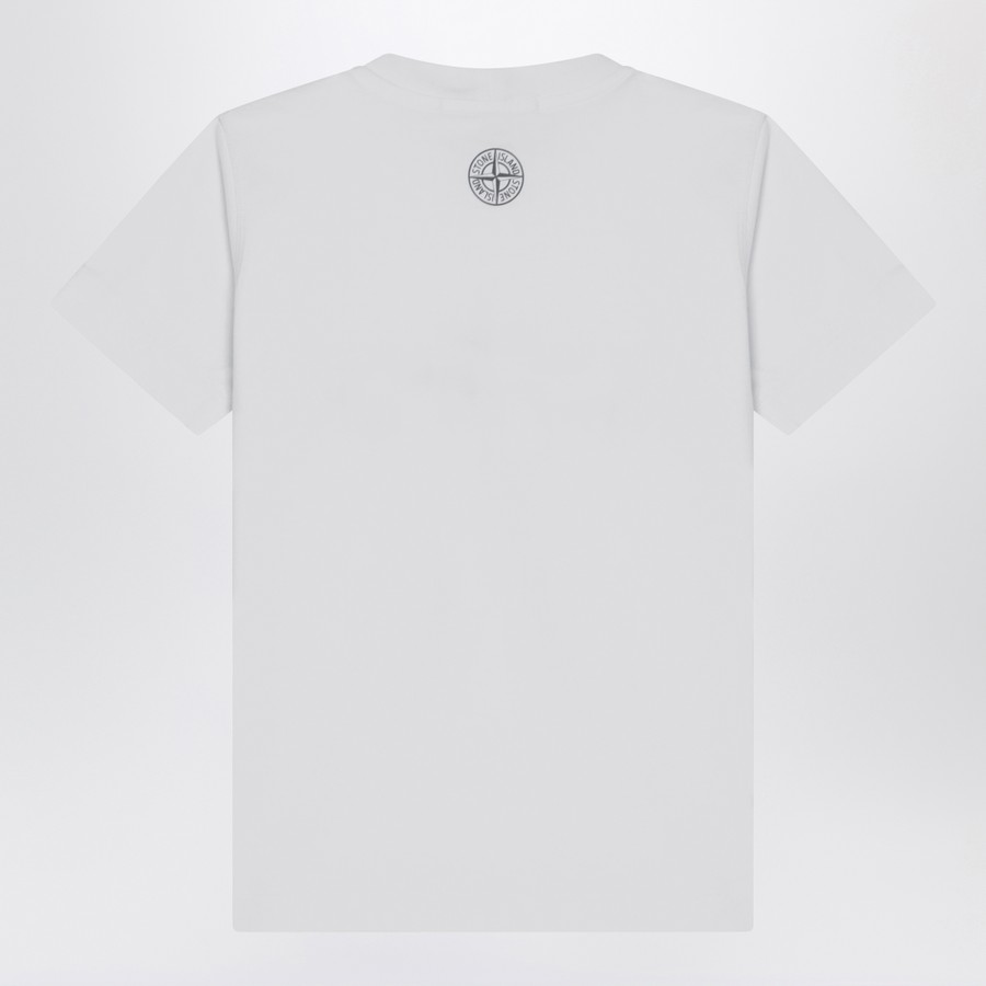 Stone Island White T-shirt with logo print | TheDoubleF