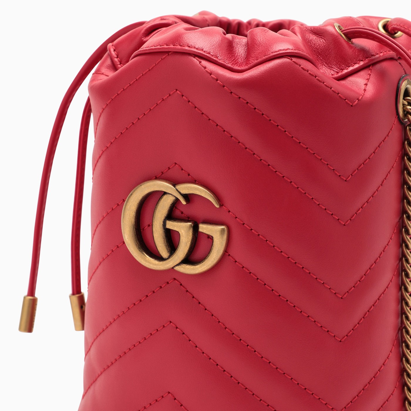 GUCCI GG Marmont red leather bucket bag TheDoubleF