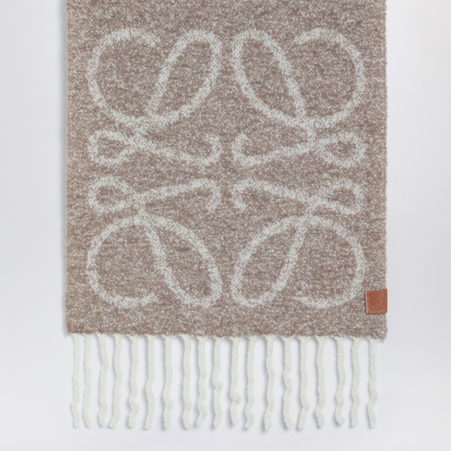 Loewe Anagram beige/white scarf | TheDoubleF