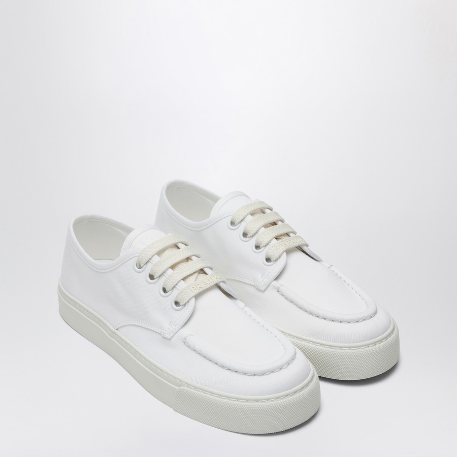 スニーカー PRADA SS25 White canvas sneakers (2EE427FD0013T0A F0009) Prada White sneaker in cotton canvas | TheDoubleF