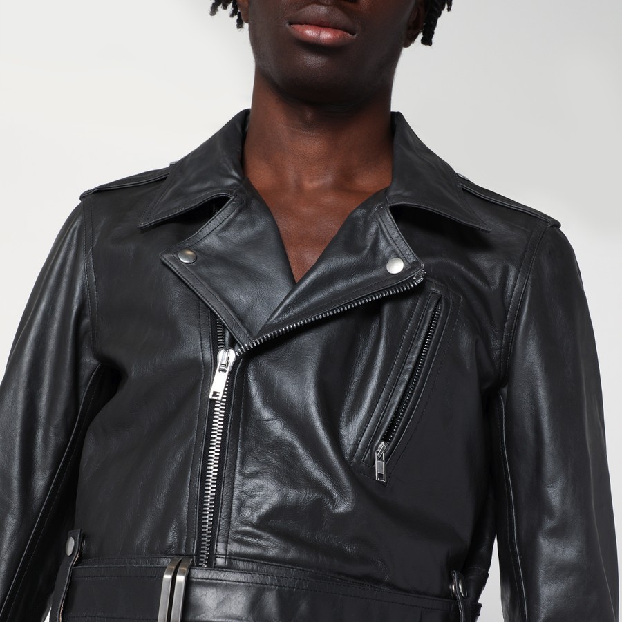Rick Owens Cropped biker leather jacket | TheDoubleF