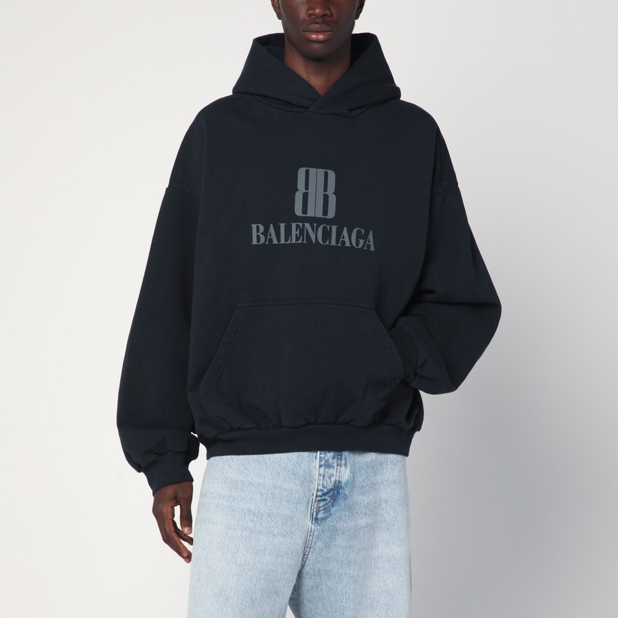 パーカー・フーディ BALENCIAGA FW25 'Nano BB' hoodie (767877TSVO3 1083) Balenciaga Black Nano BB Medium Fit sweatshirt | TheDoubleF