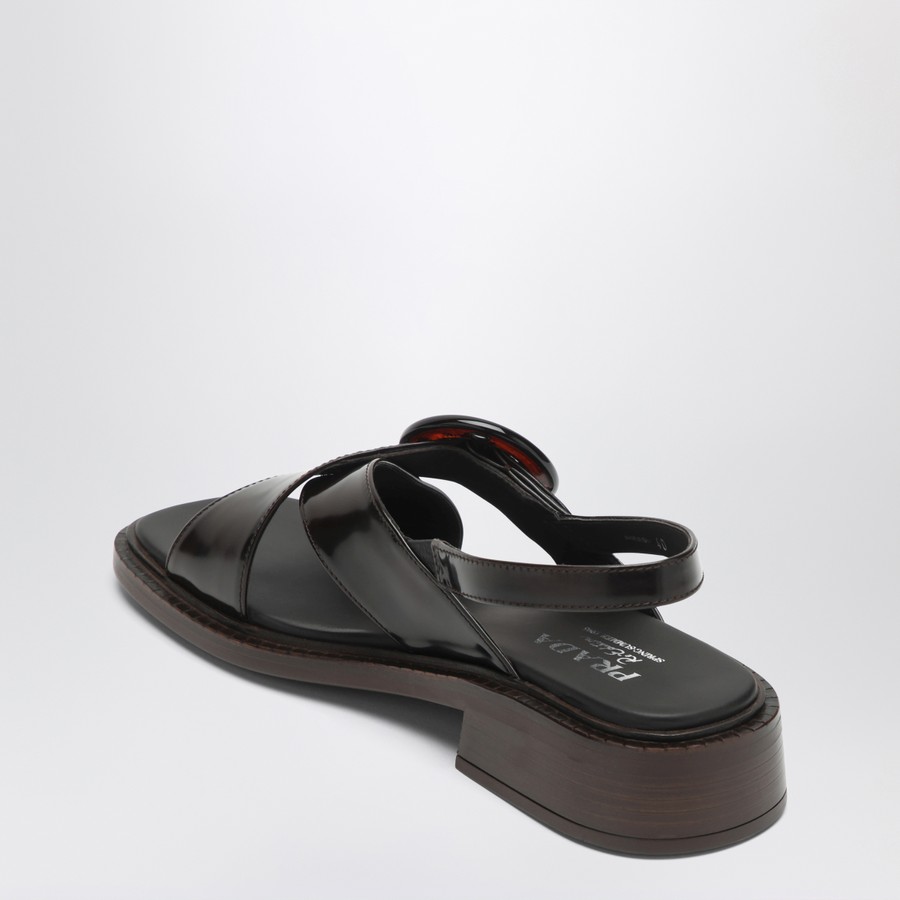 シューズ・サンダルその他 PRADA Woman Flat sandals Burnt 1X962NF035P39 F0038 Prada Brushed leather sandals with a burnt color buckle