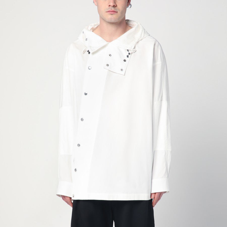Dries Van Noten White asymmetric cotton shirt | TheDoubleF