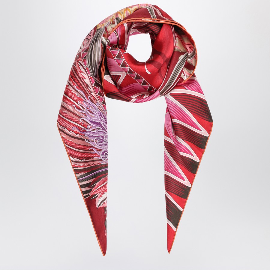 スカーフ Ferragamo Red Bordeaux Silk Scarf With Giada Print Ferragamo Red/Bordeaux silk scarf with Giada print | TheDoubleF