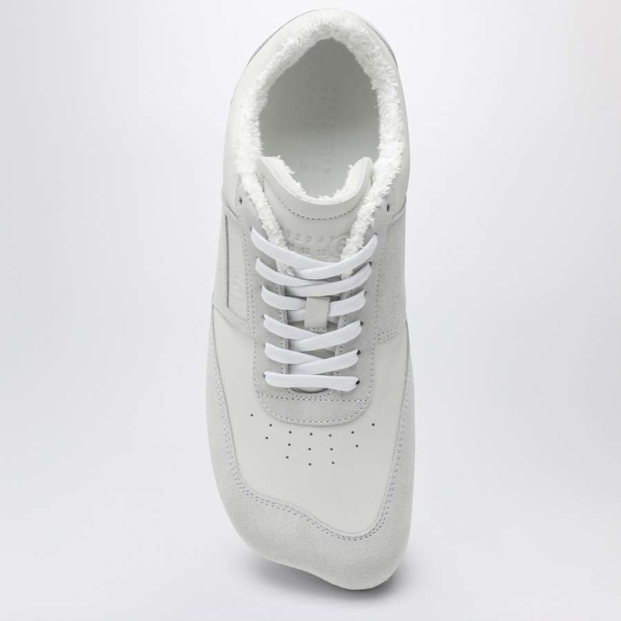 靴・ブーツ・サンダルその他 MM6 MAISON MARGIELA Men Shoes SH3WS0012P6435 White MM6 Maison Margiela White leather and suede sneaker | TheDoubleF