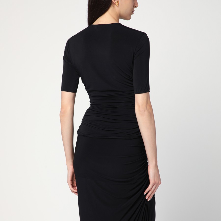 Alaïa Black fitted T-shirt in jersey | TheDoubleF