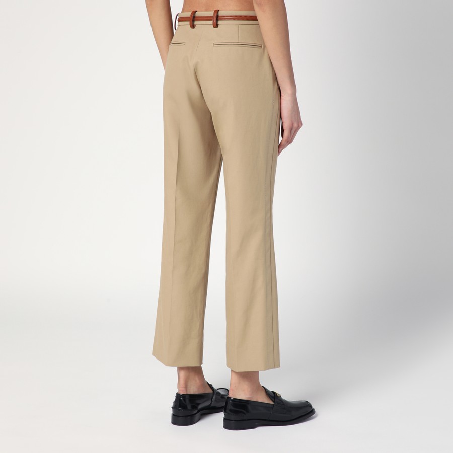 パンツ GUCCI BEIGE DRILL COTTON PANTS WITH BIT DETAIL GUCCI Beige drill cotton pants with bit detail | TheDoubleF