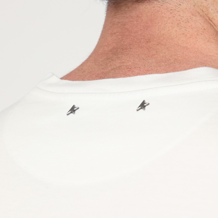 Tシャツ・カットソー Golden Goose Ivory T-Shirt With Logo Print Golden Goose Ivory T-shirt with logo print | TheDoubleF