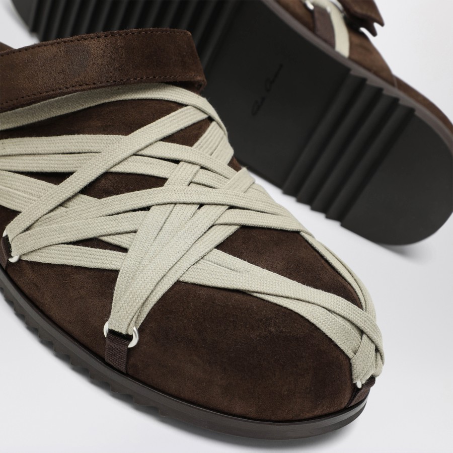 【関税&送料込】Rick Owens Brown Megalance Mule Granolas In Rick Owens Brown Megalance Mule Granolas in suede | TheDoubleF