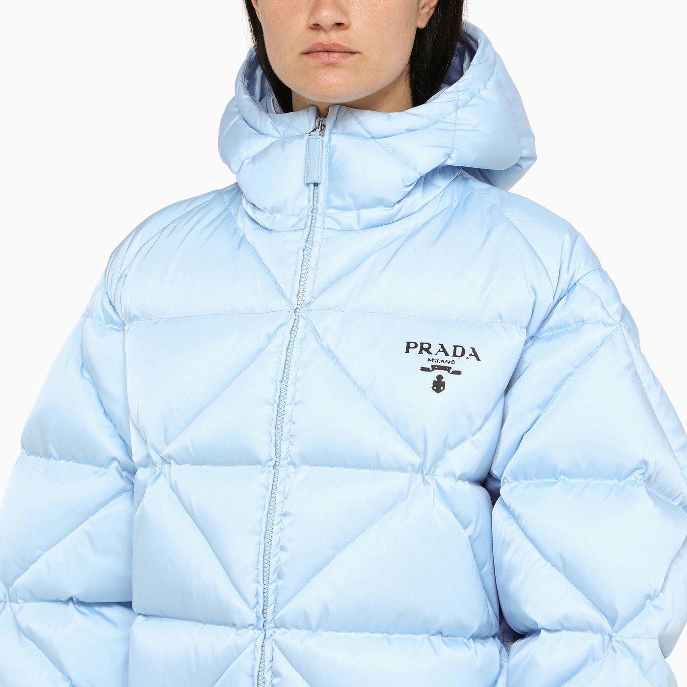 prada light blue puffer