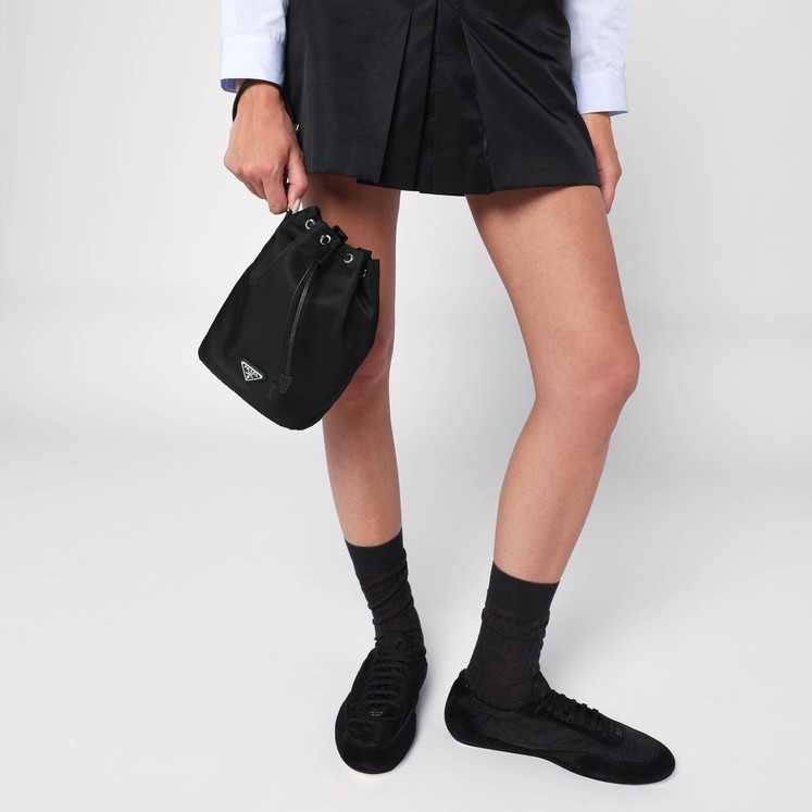 GUCCI Mini GG Emblem bucket bag black | TheDoubleF