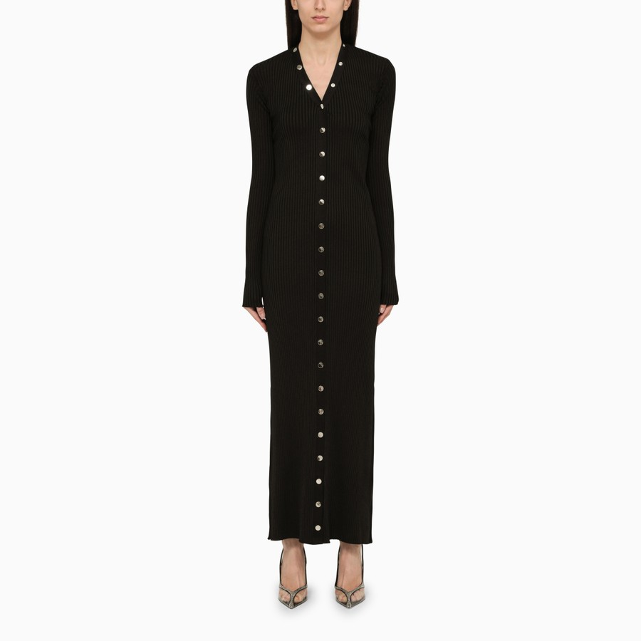 The Attico Black viscose long cardigan | TheDoubleF