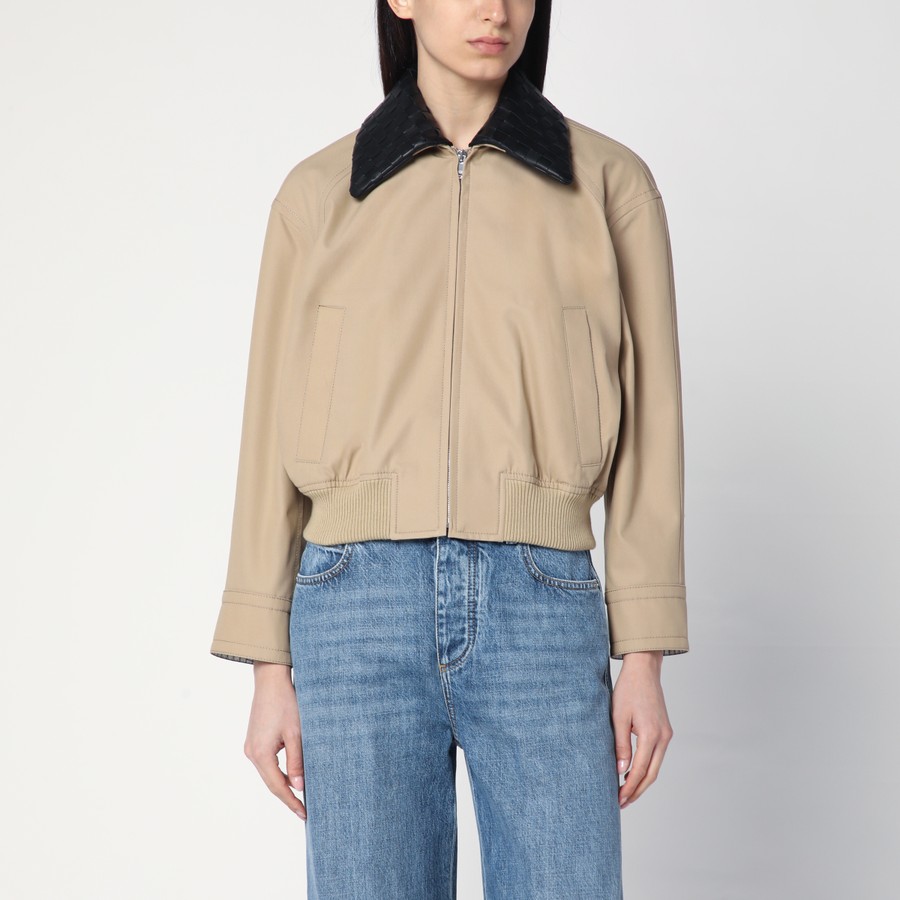 ジャケット BOTTEGA VENETA Woman Jacket Rope 829465 V5CV0 9713 Bottega Veneta® Women's Cotton Twill Blouson in Beige. Shop