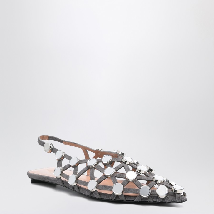 The Attico Dark grey Grid ballerina | TheDoubleF