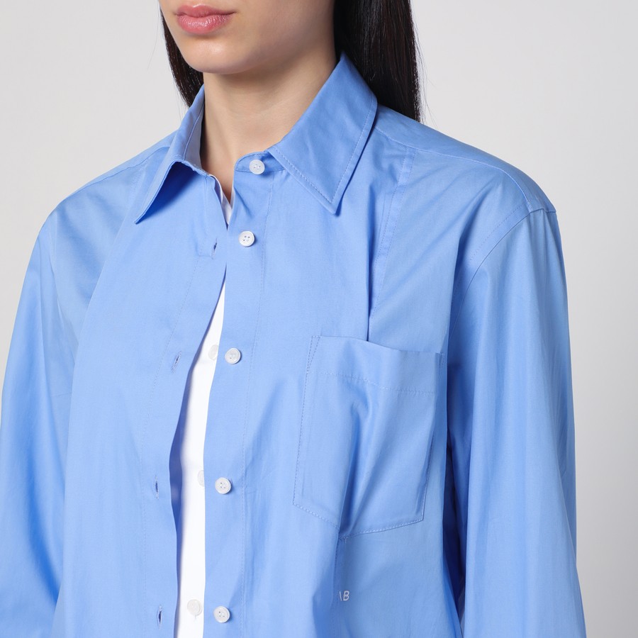 Victoria Beckham Double-layer shirt in light blue/white
