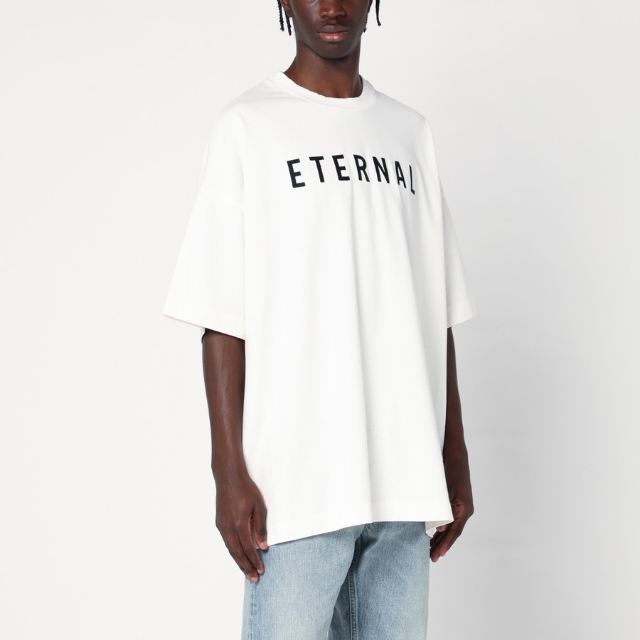 Tシャツ・カットソー FEAR OF GOD Men T Shirts FGE2505101HWJWHITE White FEAR OF GOD FG' Logo T-shirt White/Black Men's - FW18 - US