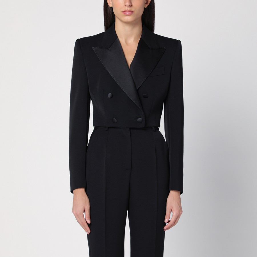 ジャケット Dolce & Gabbana Spencer Wool Gabardine Tuxedo Single-breasted wool gabardine Spencer tuxedo jacket in