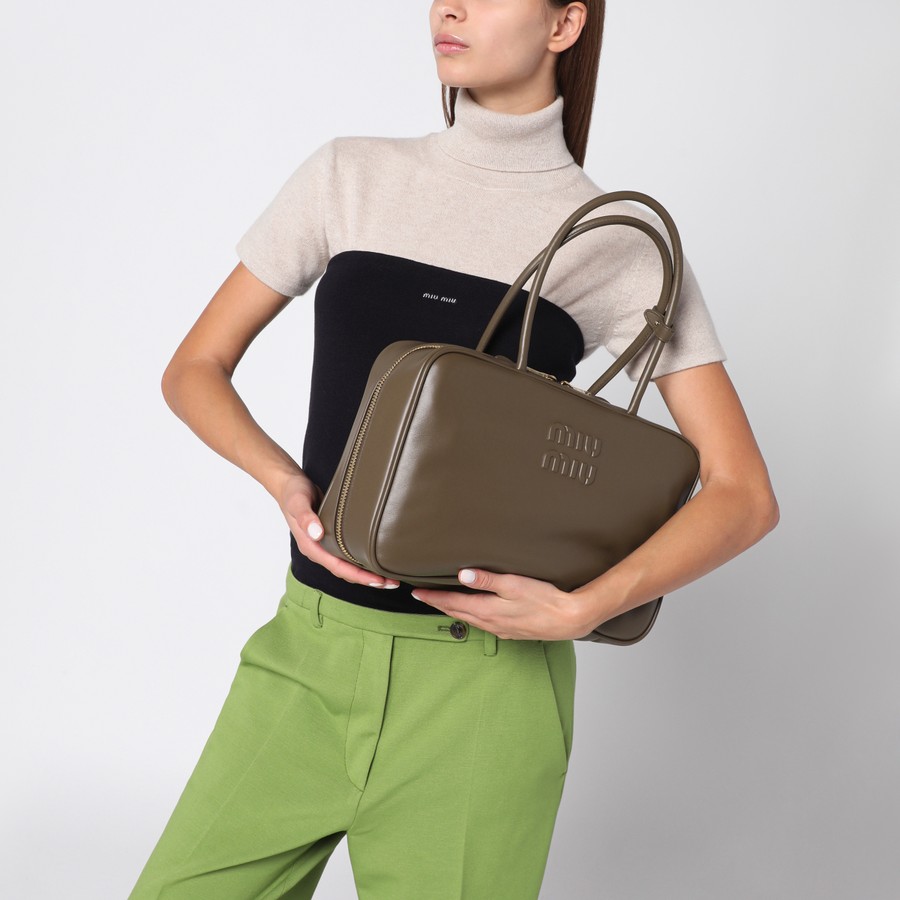 Miu Miu Beau Large bag in Tundra-colored leather | TheDoubleF Miu Miu Beau Large bag in Tundra-colored leather | TheDoubleF