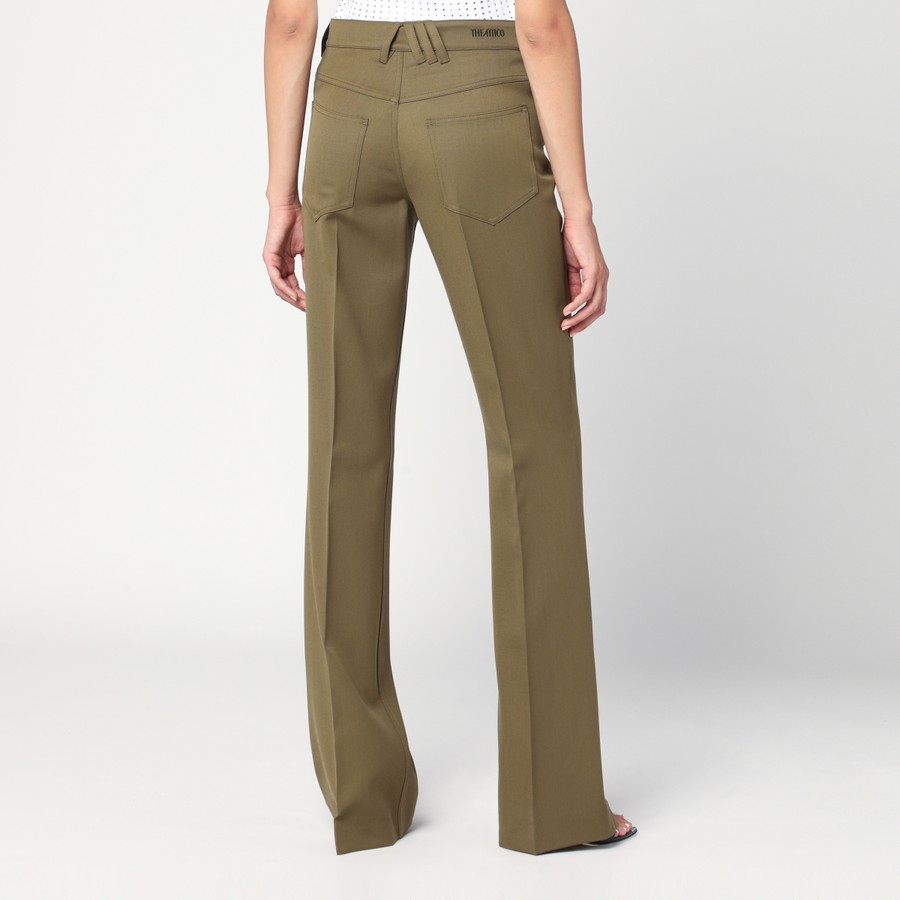 ワコマリア TIGHT FIT WOOLTROUSERS RIVER OLIVE The Attico Military green wool gabardine trousers | TheDoubleF