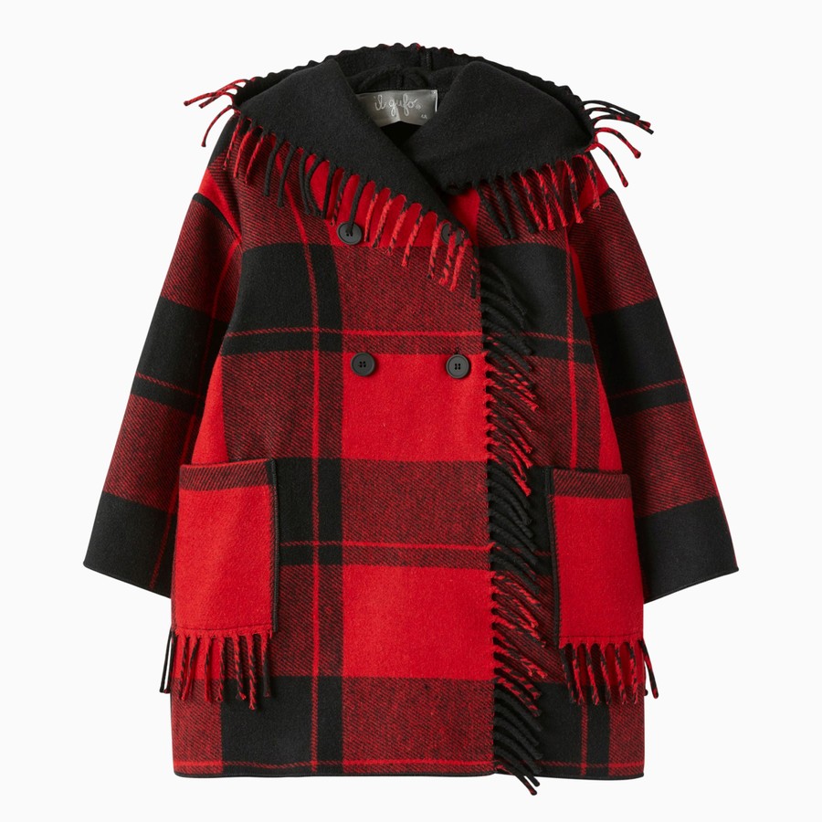 Red and black tartan coat Clearance