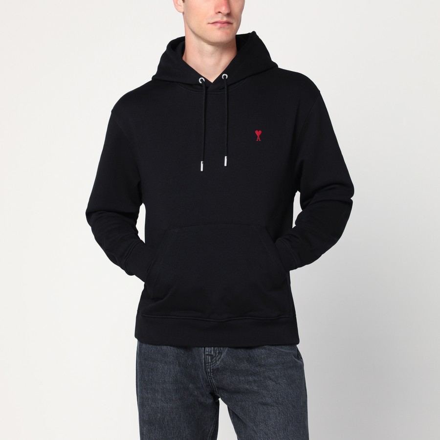 パーカー・フーディ AMI PARIS BLACK AMI DE COEUR HOODIE 23973746_59618214_600.jpg