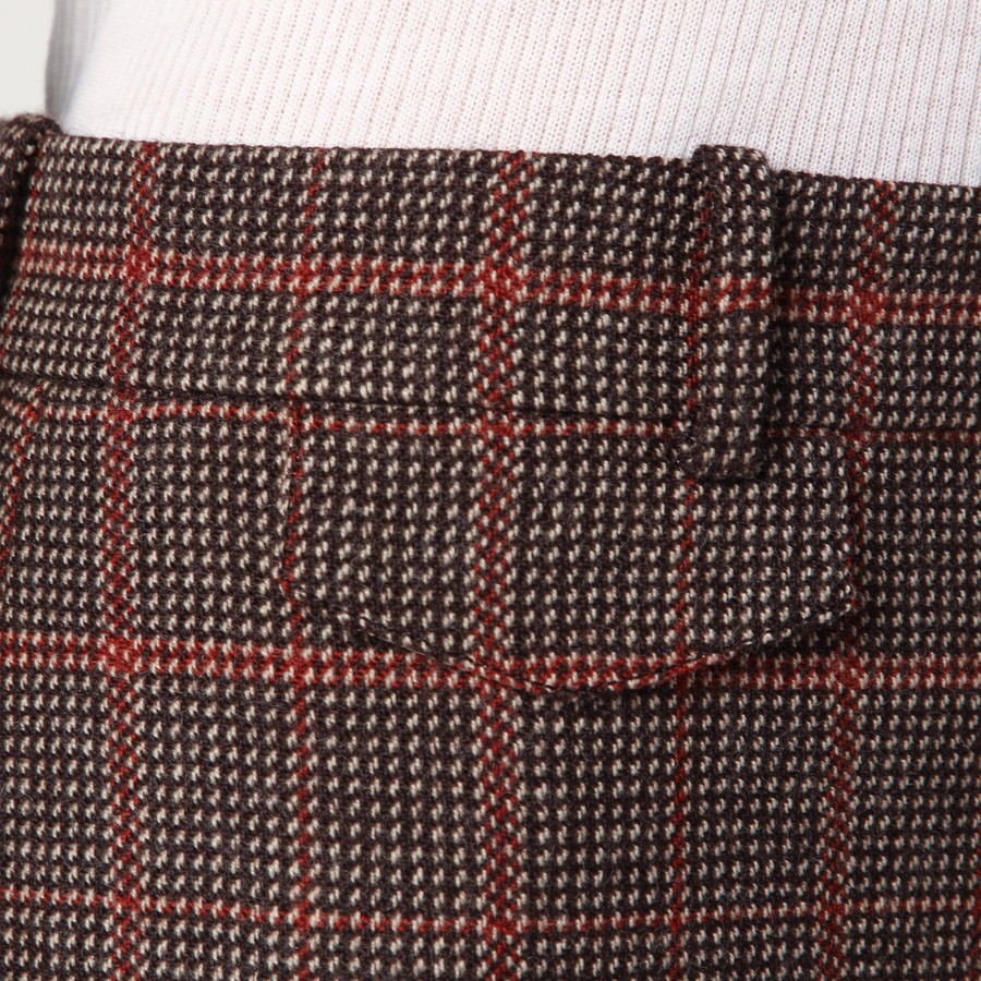 パンツ Chloe Brown Flared Checkered Wool Trousers Chloé Brown flared checkered wool trousers | TheDoubleF