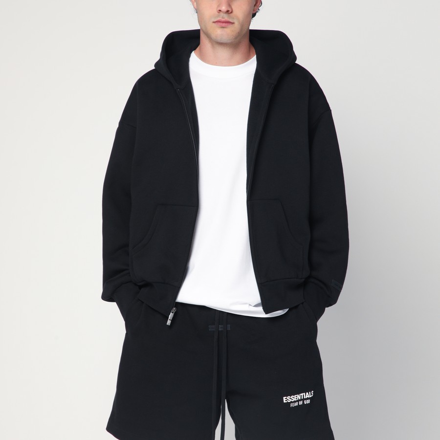 Fear of God Essentials Black fleece cotton sweatshirt with